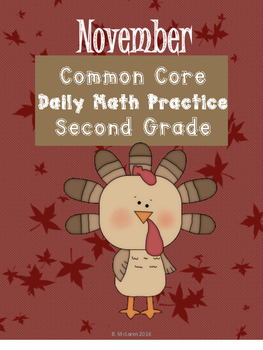 Preview of November Daily Math for Second Grade Common Core