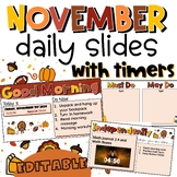 November Daily Slides with Timers