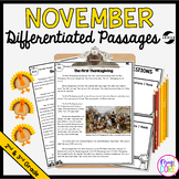 November Differentiated Reading Comprehension Lexile Passa