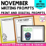November Writing Prompts Fall writing activities Thanksgiv