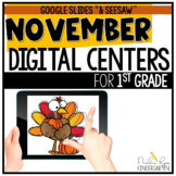 November Digital Centers for 1st Grade Digital Learning