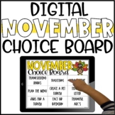 November Digital Choice Board for Early Finishers