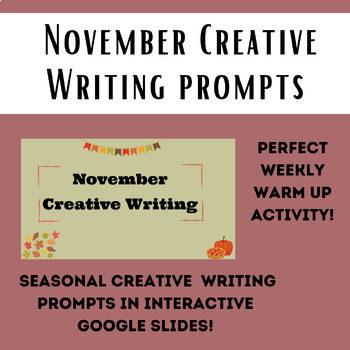 Preview of November Digital Creative Writing Activities
