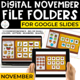 November Digital File Folders for Special Education