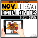 November Digital Literacy Centers for 1st Grade Distance Learning