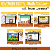 November Digital Math Stations l Task Cards | Boom Cards™