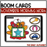 November Digital Morning Work | Kindergarten Boom Cards™ f