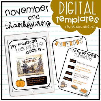 Preview of November Digital Templates and Activities!
