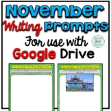 November Digital Writing Prompts for use with Google Slides