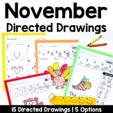 November Directed Drawings with Shapes | Thanksgiving | Fa