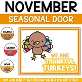November Door | Turkey Door | Classroom Door Display | Wel