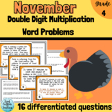 Thanksgiving Double Digit Multiplication Word Problems