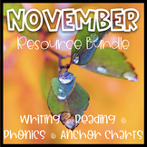November ELA Bundle | Phonics, Writing, Anchor Charts, Rea