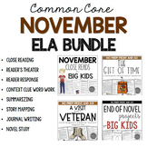 November ELA Bundle Common Core Aligned for Grades 4-6