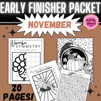 Preview of November Early/Fast Finishers | Fun Independent Activity Packet | Thanksgiving