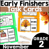 November Early Finisher Phonics and Math Activity Task Car
