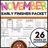 November Early Finishers Monthly Activity Packet | Morning
