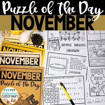 Preview of November Early Finishers | November Enrichment | Puzzle of the Day