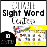 November Editable Sight Word Games and Centers