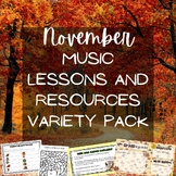 November Elementary Music Lessons and Resources Variety Pack