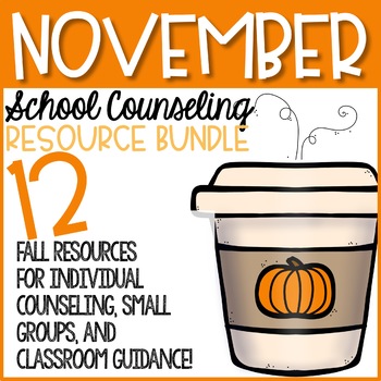 Preview of November Elementary School Counseling Resource Bundle