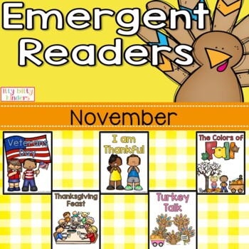 Preview of November Emergent Readers, Thanksgiving, Turkey, Fall, Veterans Day