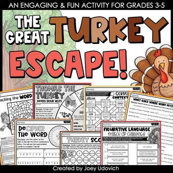 Preview of November Escape Activity | Thanksgiving Activities