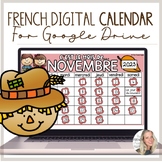 November FRENCH & English Interactive Calendar | Back to S