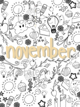 Preview of November Fall Coloring Sheet!