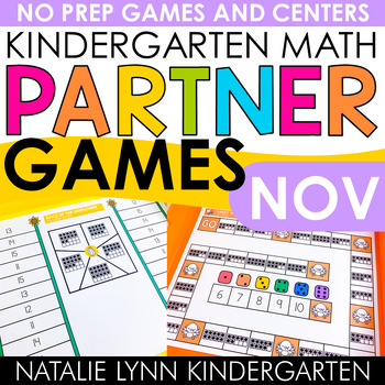 Preview of November Fall Kindergarten Math Partner Games for Math Centers + Small Groups
