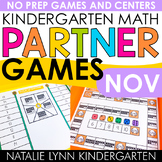 November Fall Kindergarten Math Partner Games for Math Cen