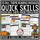 October Fall Reading Comprehension Passages and Questions 