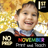 November First Grade Morning Work - Independent Worksheets