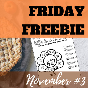 Preview of November Friday Freebie #3: Roll & Color Turkey