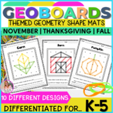 November Geoboards | Fall Themed | Practice Geometry & Fin