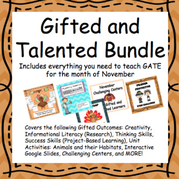 Preview of Gifted and Talented Bundle for November