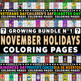 November Holidays Coloring Pages Growing Bundle N° 1