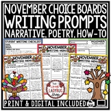 November How To Narrative Opinion Writing Prompts 3rd 4th 