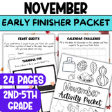 November Thanksgiving SEL Activities for Early Finishers +