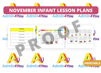 Preview of November Infant Lesson Plans Bundle