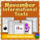 November Informational Text- Thanksgiving and More!