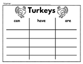 November Informational Writing Graphic Organizers and Paper