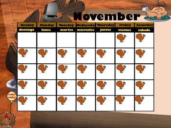 Preview of November Interactive Calendar
