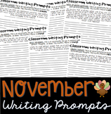 Writing Prompts NOVEMBER (Bell Ringer, Morning Work, Daily