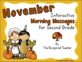 November Interactive Morning Messages for 2nd Grade Freebie