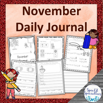 Preview of Remembrance Day / Thanksgiving Journal Writing for Special Education (November)