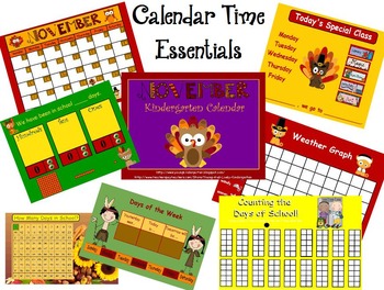 Preview of November Kindergarten Calendar for ActivBoard
