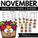 November Kindergarten Centers Write and Wipe Activities & 