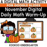 November Kindergarten Daily Math Warm-Up for Google Slides