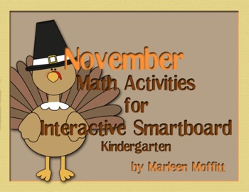 Preview of November Kindergarten Math Activities for Interactive Smartboard (Notebook 11)